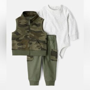 Carter's Gray and Olive Baby Outfit